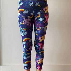My little pony blue leggings with rainbows girls size 12
 Halloween